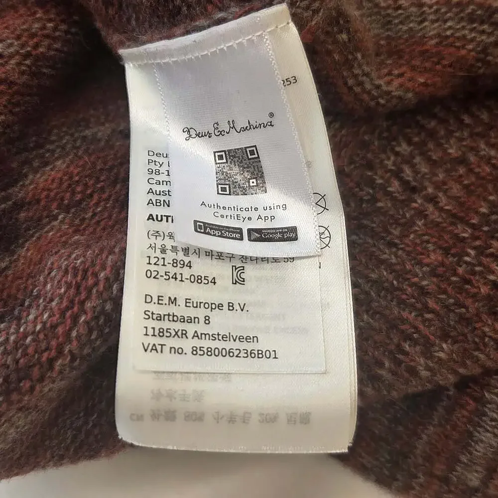 Deus Ex Machina Mens Marled Lambswool Blend Knit Red Crewneck Sweater (M)
